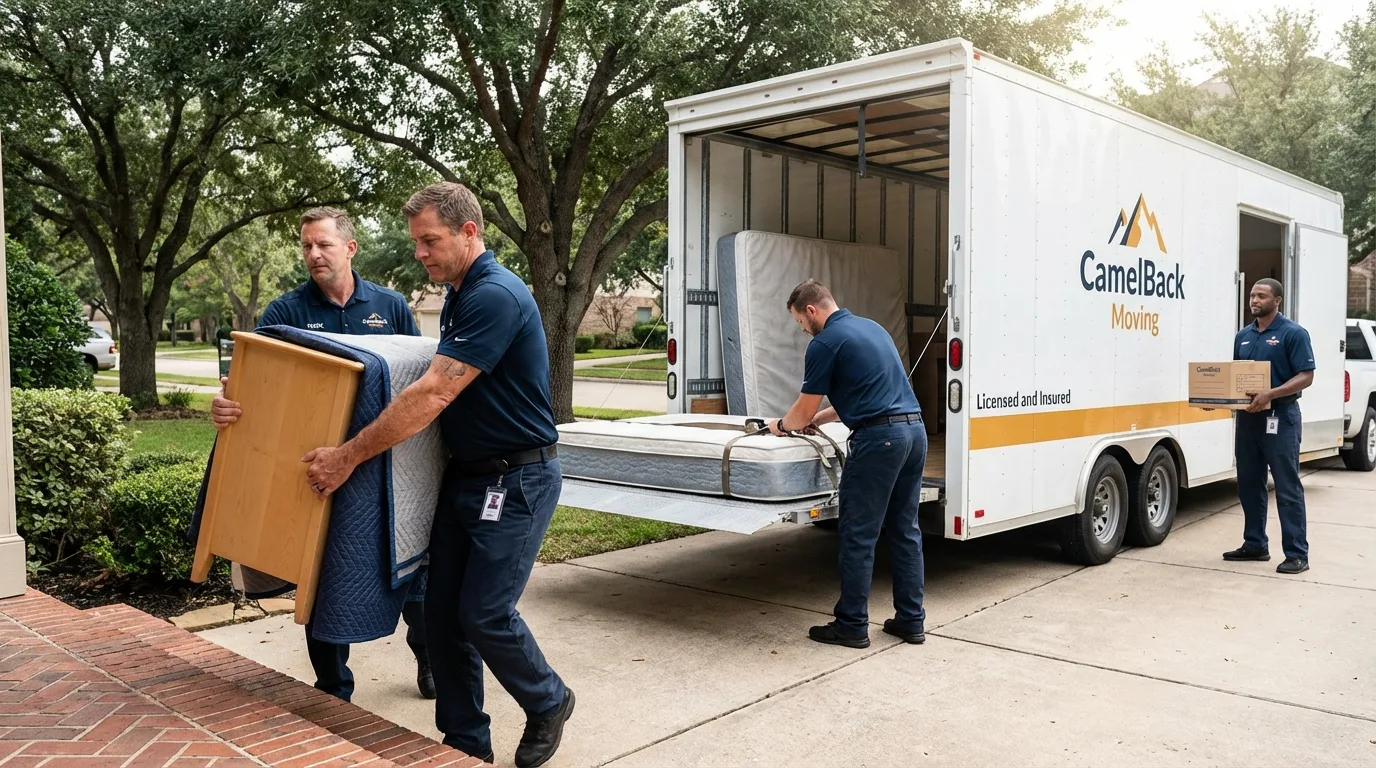 Crew loading residential truck for cross-state move from Graham, WA