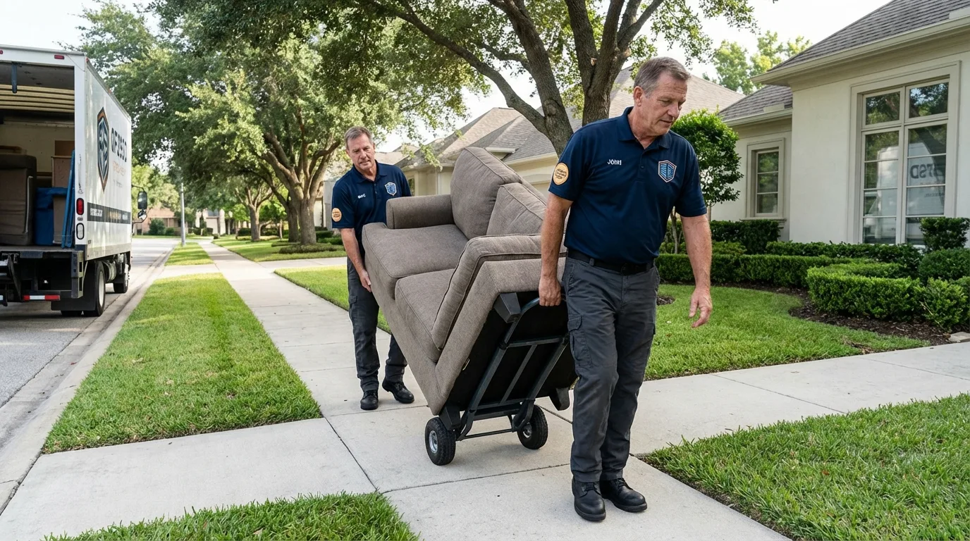 Local residential moving crew loading furniture in Graham, WA
